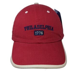 Perrin Baseball Cap Red One Size Philadelphia 1776 Embroidery Slideback Hat